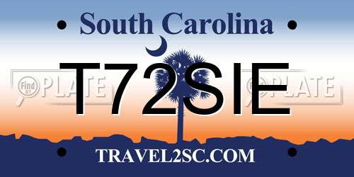 T72SIE South Carolina License Plate
