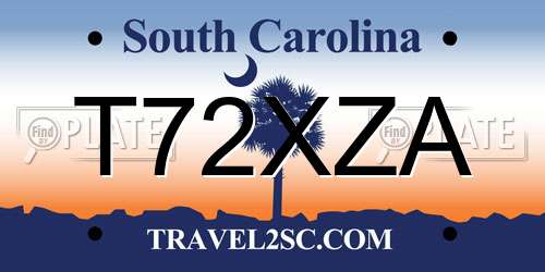 T72XZA South Carolina License Plate