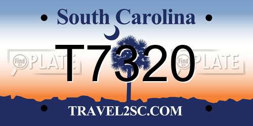 T7320 South Carolina License Plate