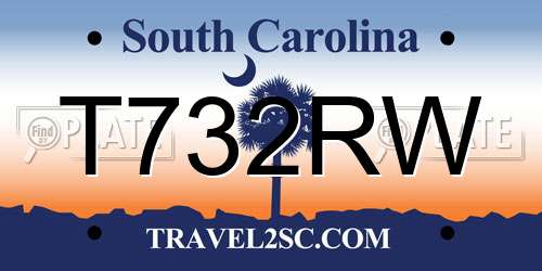 T732RW South Carolina License Plate