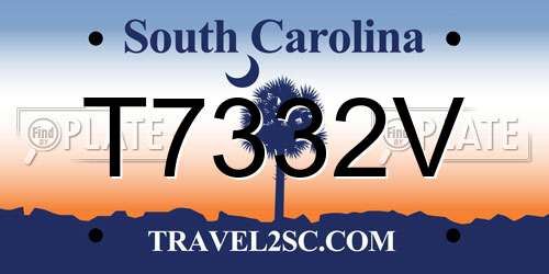 T7332V South Carolina License Plate