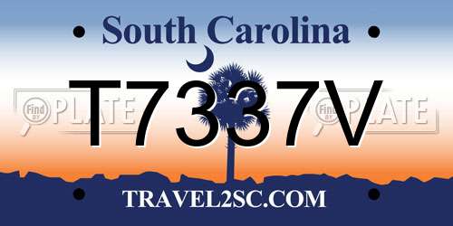T7337V South Carolina License Plate