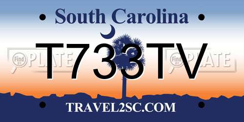 T733TV South Carolina License Plate