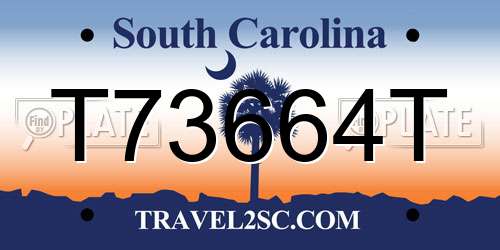 T73664T South Carolina License Plate