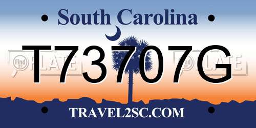 T73707G South Carolina License Plate