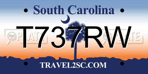 T737RW South Carolina License Plate