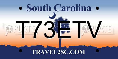 T73ETV South Carolina License Plate