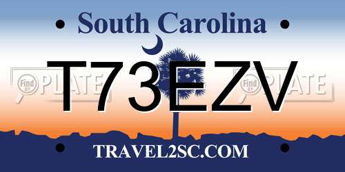 T73EZV South Carolina License Plate
