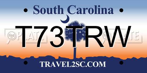 T73TRW South Carolina License Plate