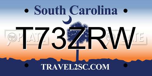 T73ZRW South Carolina License Plate