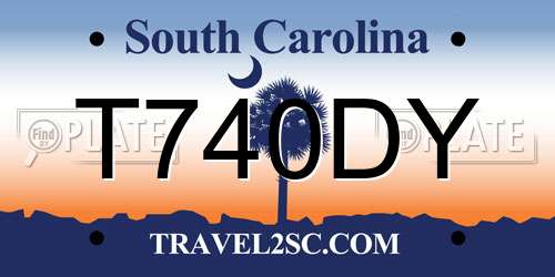 T740DY South Carolina License Plate