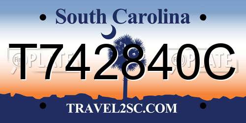 T742840C South Carolina License Plate