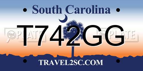 T742GG South Carolina License Plate