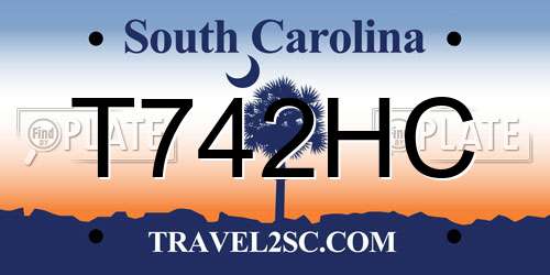 T742HC South Carolina License Plate