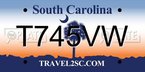 T745VW South Carolina License Plate