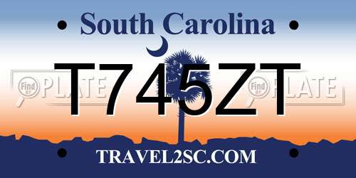T745ZT South Carolina License Plate