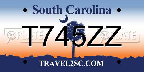 T745ZZ South Carolina License Plate