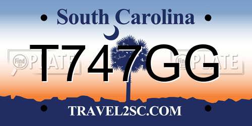 T747GG South Carolina License Plate