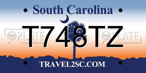 T748TZ South Carolina License Plate
