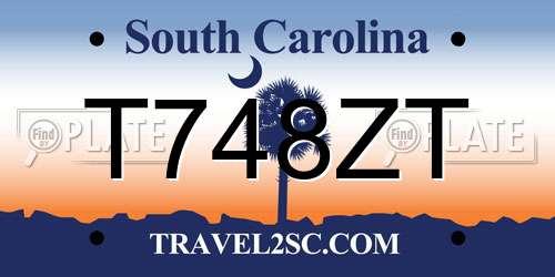 T748ZT South Carolina License Plate