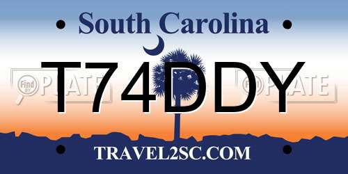 T74DDY South Carolina License Plate