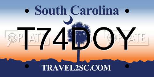 T74DOY South Carolina License Plate