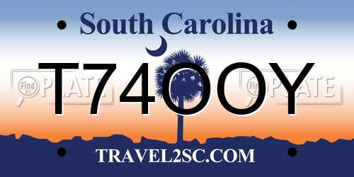 T74OOY South Carolina License Plate