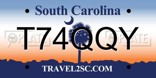 T74QQY South Carolina License Plate