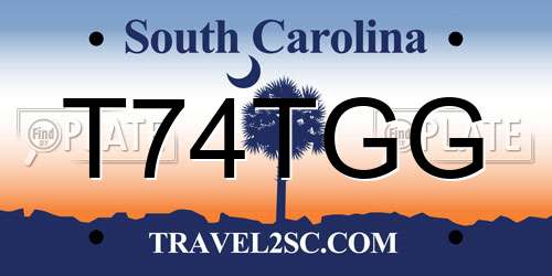 T74TGG South Carolina License Plate