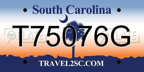 T75076G South Carolina License Plate