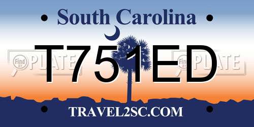 T751ED South Carolina License Plate