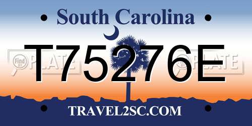 T75276E South Carolina License Plate