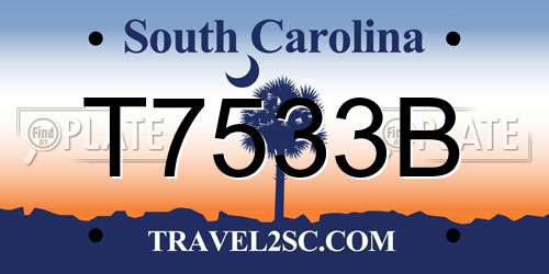 T7533B South Carolina License Plate