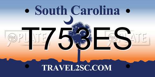 T753ES South Carolina License Plate