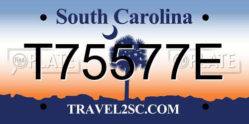 T75577E South Carolina License Plate