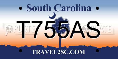 T755AS South Carolina License Plate