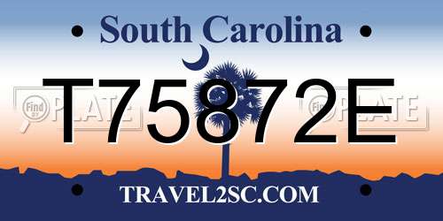 T75872E South Carolina License Plate