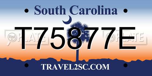 T75877E South Carolina License Plate