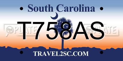 T758AS South Carolina License Plate