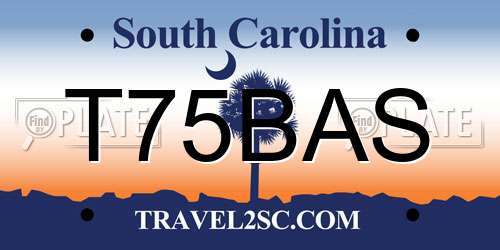 T75BAS South Carolina License Plate
