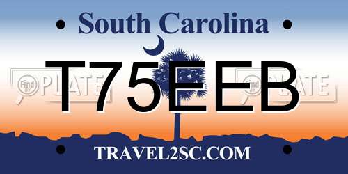T75EEB South Carolina License Plate