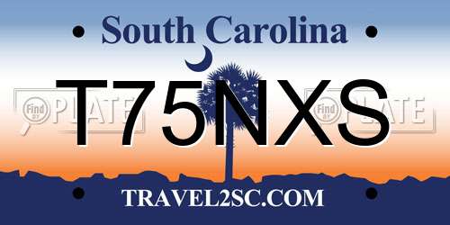 T75NXS South Carolina License Plate