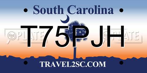 T75PJH South Carolina License Plate