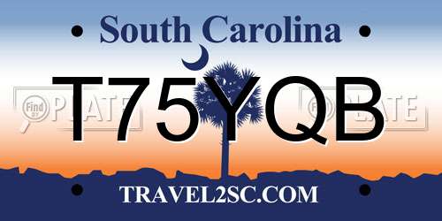 T75YQB South Carolina License Plate