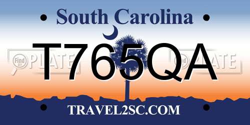 T765QA South Carolina License Plate