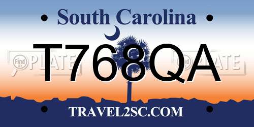 T768QA South Carolina License Plate