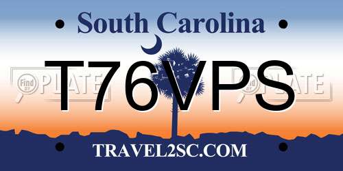 T76VPS South Carolina License Plate