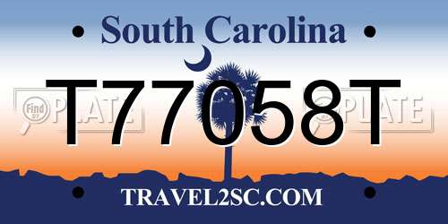 T77058T South Carolina License Plate