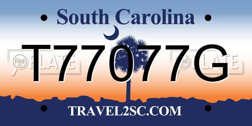 T77077G South Carolina License Plate