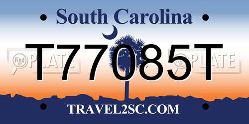 T77085T South Carolina License Plate